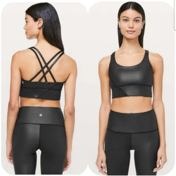 Lululemon Energy Bra Long Line "Special Edition Cire | Black | 8 - Picture 2 of 8